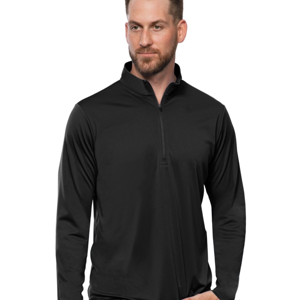 Antigua Black Lightweight Quarter-Zip Jacket